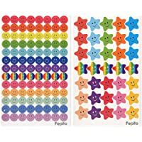 FEPITO 10 Hoja 695 Unids Smiley Happy Face Pegatinas y Smiley Star Pegatinas para Profesores- Padres Niños Artesanía…